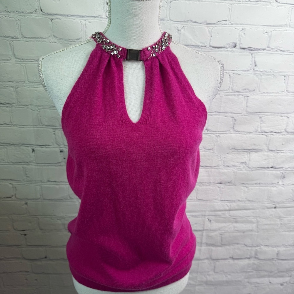 SAKS Fifth Avenue Black Label Raspberry Cashmere Sweater Medium NWT
